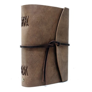 Leather Book Diary Notebook Vickys World Box OX Raw Cocoa Din A5 with 400 Pages Free Personalization image 4