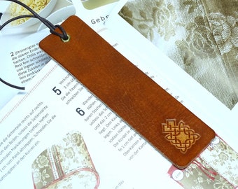 Bookmarks in leather - OX Lion Celtic Square - Vickys World