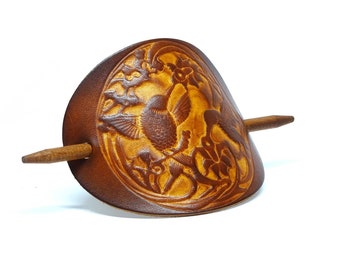 Hair clip leather - OX Antique Lion Hummingbirds – Vickys World