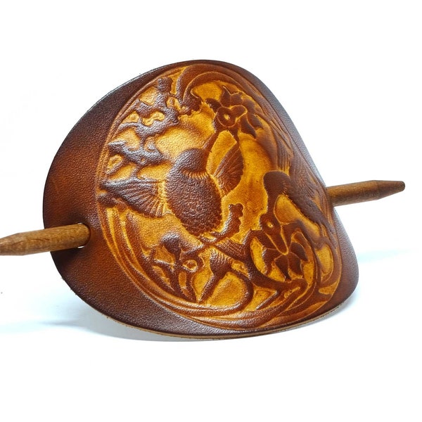 Hair clip leather - OX Antique Lion Hummingbirds – Vickys World