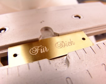 Brass plate 50 x 15 mm with engraving on request - doorbell plate - mailbox plate - name plate - door plate - personalizable