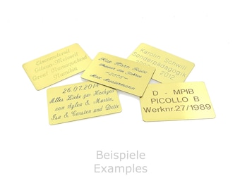 Brass plate 60 x 40 mm incl. engraving - doorbell plate - mailbox plate - name plate - door plate - dedication