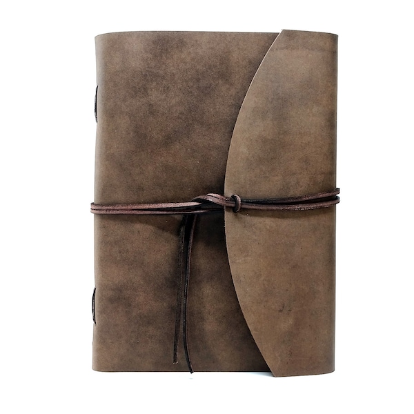 Lederbuch Tagebuch Notizbuch - Vickys World Box OX Raw Cocoa Din A4 mit 400 Seiten - Kostenlose Personalisierung