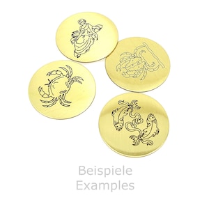 Brass plate 30 mm round including engraving - decorative plate - doorbell plate - mailbox plate - name plate - door plate - dedication