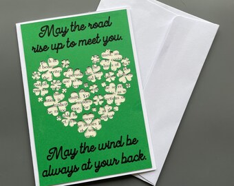 St. Patrick's Day-kaart: Irish Blessing Shamrock Heart