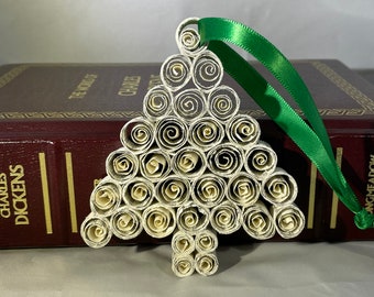 Book Tree Ornament Upcycled Paper
