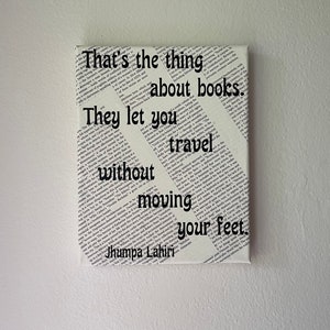 Book Quote Canvas - Gift for reader, writer, librarian, teacher, baby shower, children&#39;s library