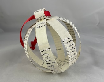 Book Bauble Ornament Upcycled Paper