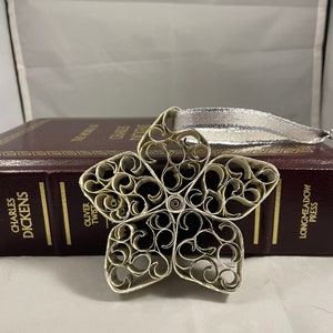 Book Ornament - Star, Poinsettia, Flower Upcycled Paper