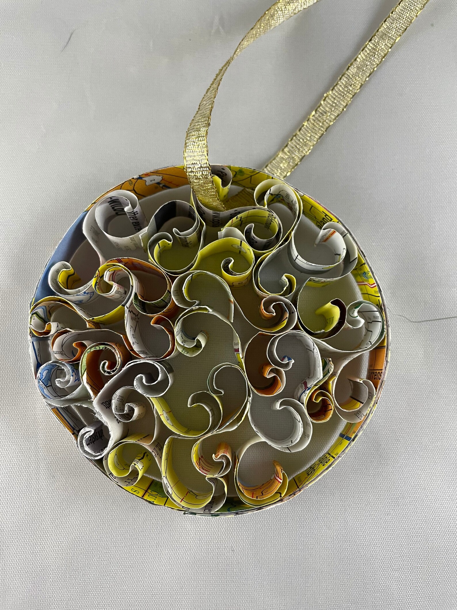 Map Pin Filigree Filigree Map Ornament Upcycled Paper - Etsy