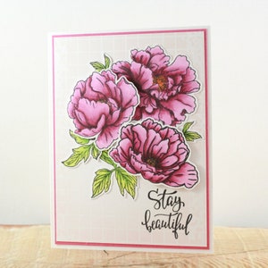 Carte d'encouragement, Carte de remise des diplômes, Carte de félicitations, Carte d'encouragement à la main, Carte de pivoine, Carte reste belle, Carte de fleurs, Carte de fleurs