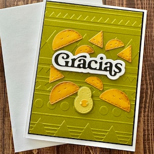 Carte Gracias, carte de remerciement, tacos, carte d'avocat, carte de remerciement inspirée du Mexique