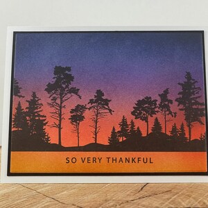 Carte de remerciement masculine, carte de remerciement panoramique, carte de coucher de soleil silhouette, carte de remerciement d'un ami, très reconnaissant, carte de remerciement en plein air