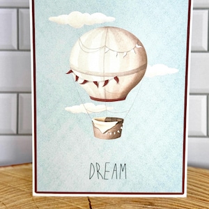 Cartão de balão de ar quente – Saudação inspiradora Dream Big
