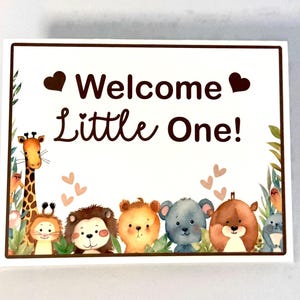 Welcome Little One - Carte de naissance avec d'adorables animaux