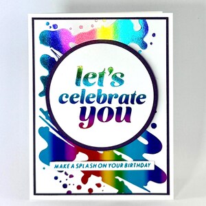 Carte de voeux pour vous | carte d'anniversaire arc-en-ciel | Splash Card fait main avec enveloppe blanche