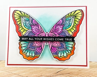 Handmade Encouragement Card, Butterfly Promotion Card, Beautiful Encouragement Card, Thinking of You Card, Graduation Card