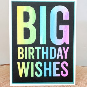 Carte de voeux d'anniversaire, aquarelle d'anniversaire, carte d'anniversaire pour homme, carte d'anniversaire pour femme, carte d'anniversaire arc-en-ciel