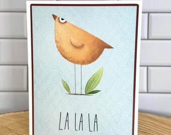 Whimsical Singing Bird Card – La La La Greeting