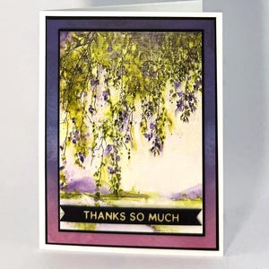 Carte de remerciement élégante - Style aquarelle - « Merci beaucoup » - Carte faite main avec enveloppe - Carte de gratitude inspirée de la nature