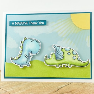 Carte de remerciement, Grand merci, Remerciements massifs, Carte de remerciement dinosaure, Carte d’ami de remerciement
