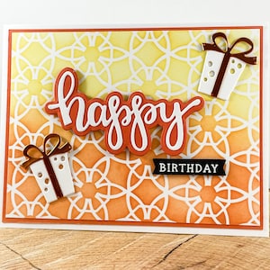 Carte de joyeux anniversaire, carte d'anniversaire pour homme, carte de voeux d'anniversaire jaune et orange, carte d'anniversaire pour femme, anniversaire fabriqué au Canada