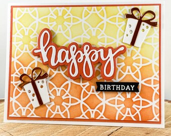 Happy Birthday Card, Man’s Birthday Card, Yellow and Orange Birthday Birthday Greeting Card, Ladies Birthday Card, Canada Made Birthday