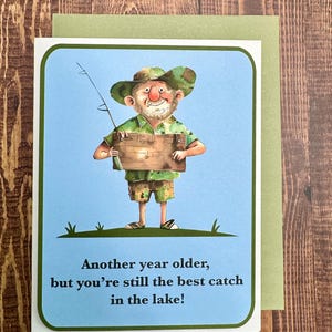 Carte d'anniversaire de pêche amusante – Les meilleures prises du lac