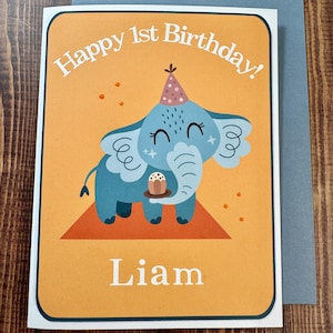 Carte d'anniversaire d'enfant personnalisée - Nom et âge personnalisés