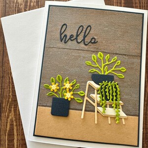 Bonjour ami, carte de bonjour, carte pense à vous, carte d'ami florale, carte d'amitié, carte de correspondance, carte de correspondance vierge