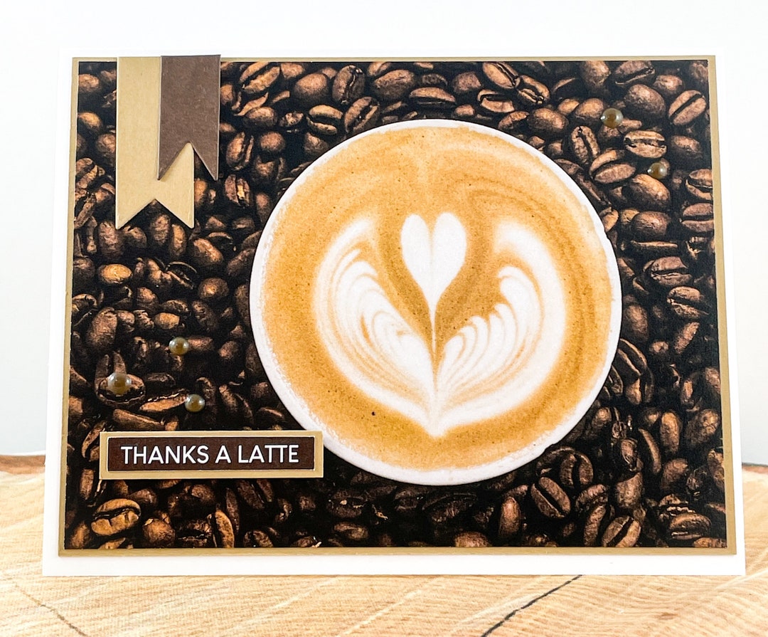Handmade Coffee Thank You Card: Thanks a Latte - Etsy