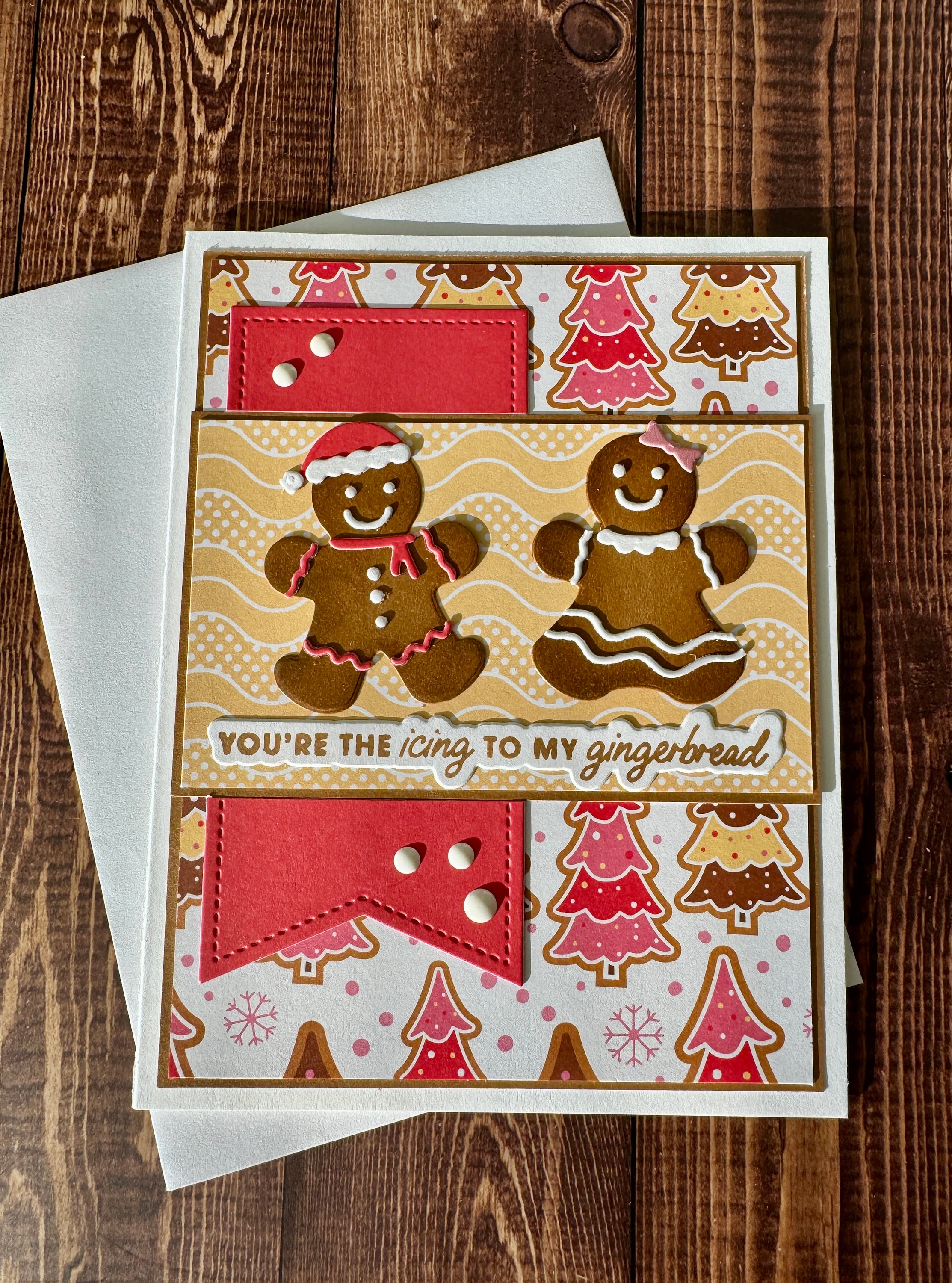 Gingerbread Christmas Card, Handmade Christmas Card, Cute Christmas Card, Christmas Card for Partner