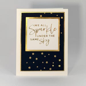 ciel étoilé | nous scintillons tous sous le même ciel | fait main feuille d'or avec enveloppe | Carte de voeux édifiante
