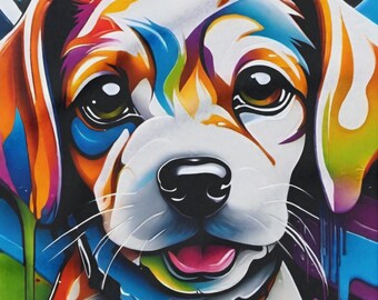 Zoey | Coloré | Chien graffiti | Couverture polaire arctique