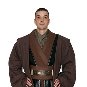 ANAKIN SKYWALKER REPLICA Costume - Body Tunic with Replica Dark Brown Jedi Robe - Great Quality - Perfect for your Star Wars Costume Cosplay