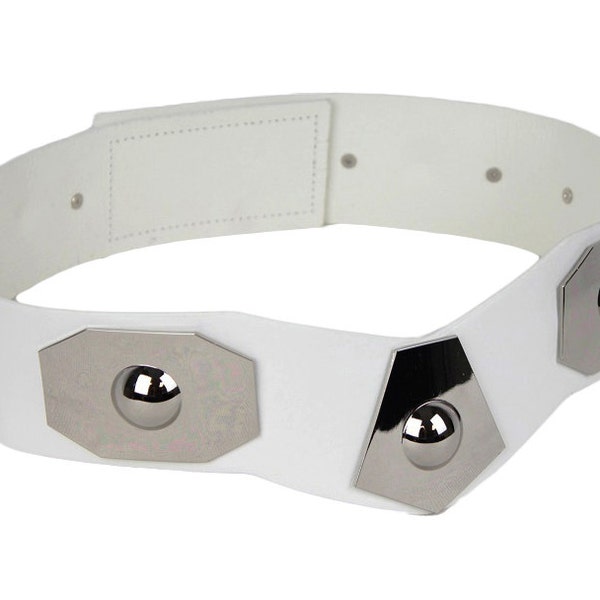 CINTURÓN DE PRINCESA LEIA - Réplica de hebillas de metal con cinturón de cuero sintético - Hermosa calidad - Perfecto para tu disfraz de Star Wars / Cosplay Más vendido