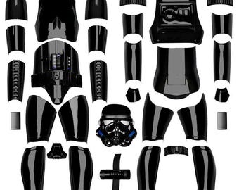 SHADOWTROOPER ARMOR and HELMET - Helmet Fully Built, Armor Fully Trimmed and Ready to Strap - Kit Version 2