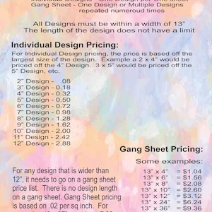 Custom DTF Transfer, Individual or Gang Sheet Designs