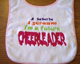 Cheerleader Embroidered Bib