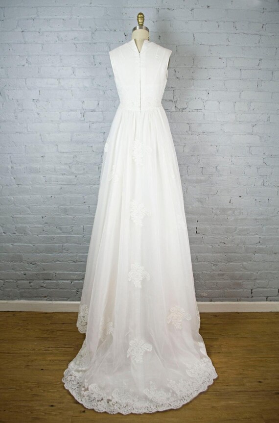 Boho simple wedding dress | Lace and chiffon wedd… - image 3