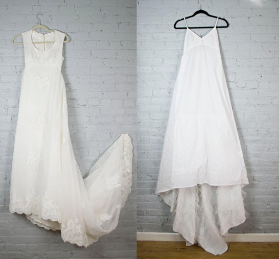 Boho simple wedding dress | Lace and chiffon wedd… - image 10