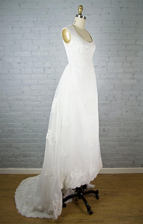 Boho simple wedding dress | Lace and chiffon wedd… - image 2