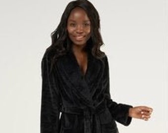Monogrammed Plush Soft Warm Fleece Womens Robe