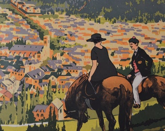 Vintage Art Deco French Travel Poster - Chemin de fer d' Orleans et du Midi - Luchon