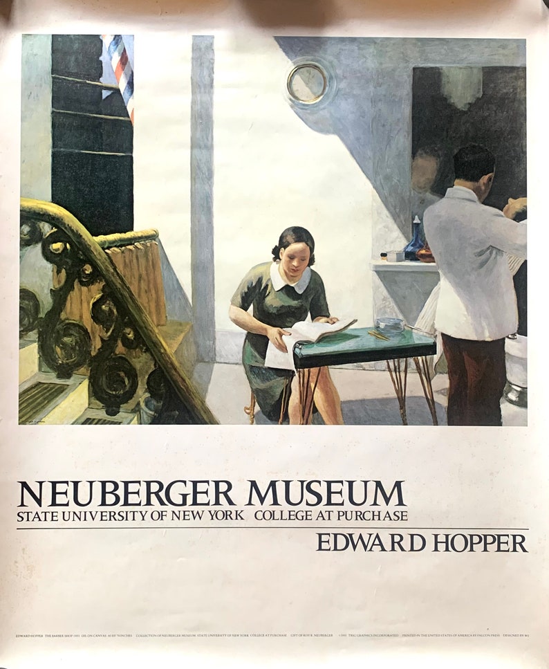 Edward Hopper The Barbershop Original Neuberger Museum Exhibition Poster 1981 image 1