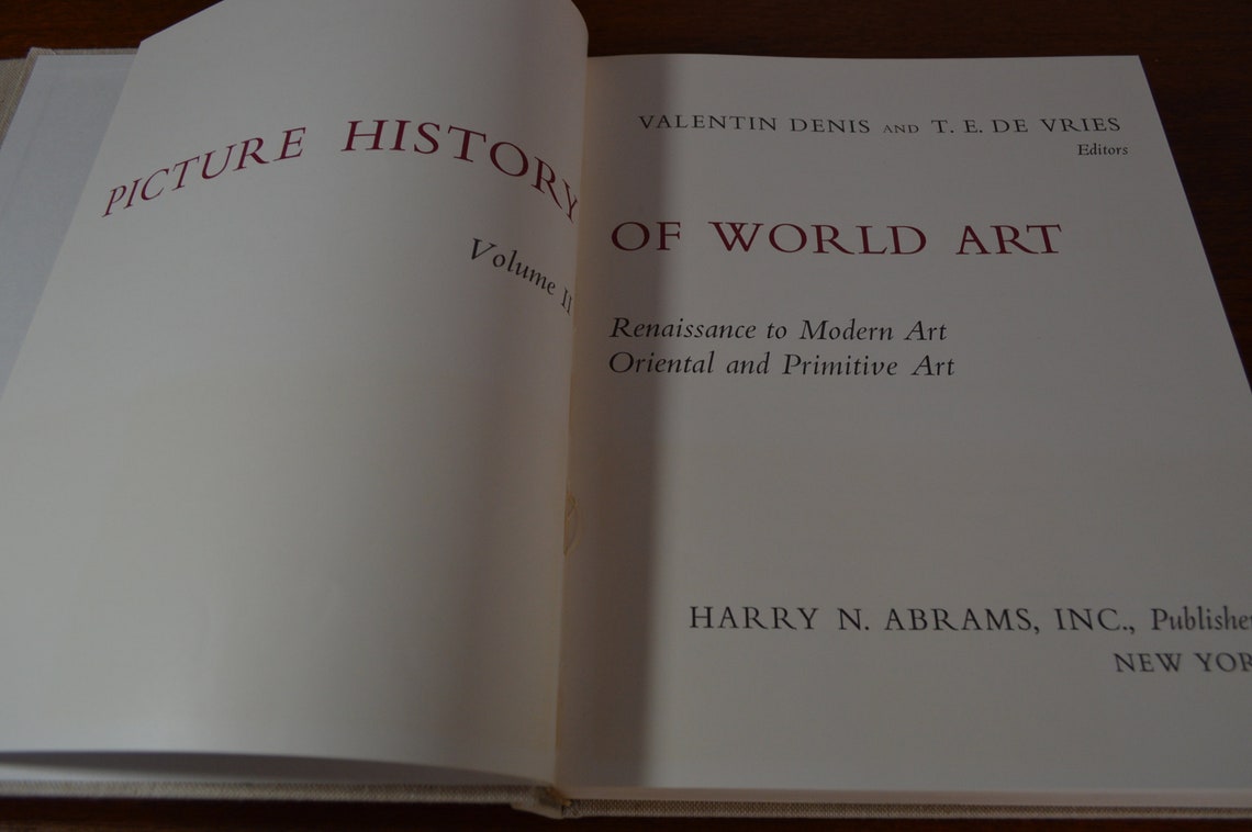 Picture History of World Art by Denis and Devries Two Volume Etsy