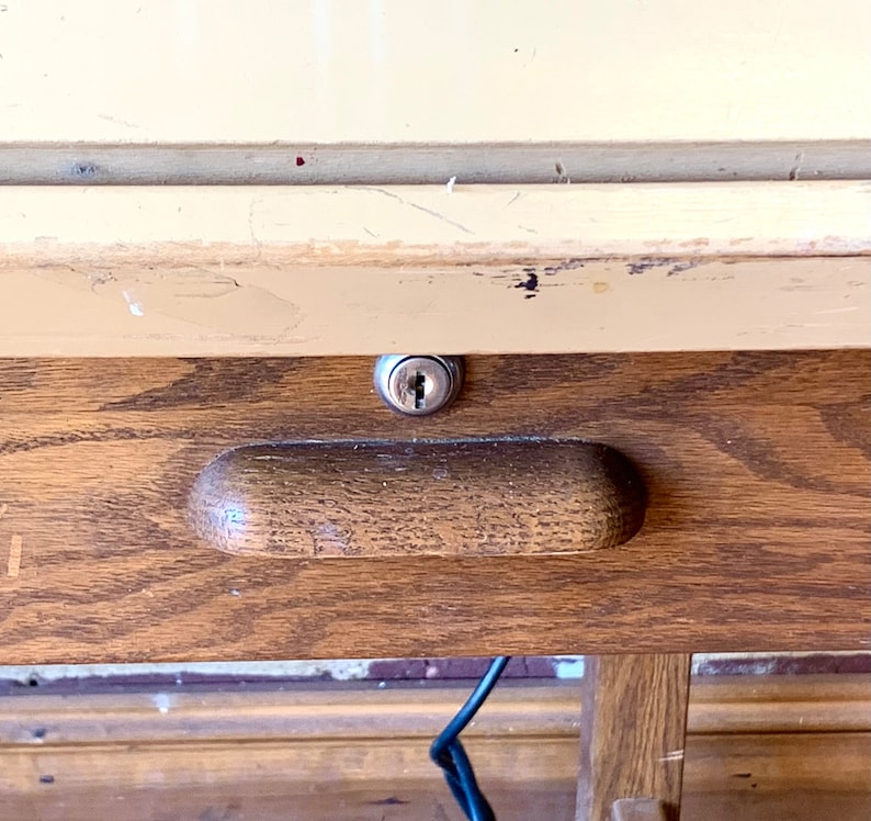 Antique Hamilton Mid Century Oak Mid Century Drafting Table Desk image 5