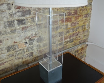 Mutual-Sunset Modernist Lucite Table Lamp