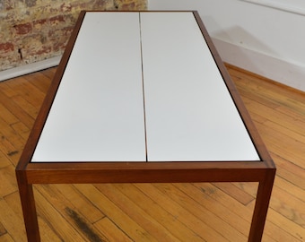 Knoll Walnut and Laminate Coffee Table White