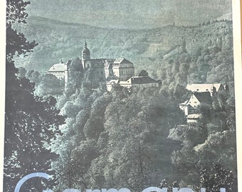 Germany Thuringia Schwarzburg Castle Vintage 1930s Original Travel Poster